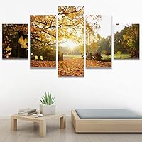 SIGNWIN 5 Panel Canvas Wall Art Modern Art Expressive Forest Multicolor Photography Romantics Scenic for Home Decorations Ready to Hang - 60