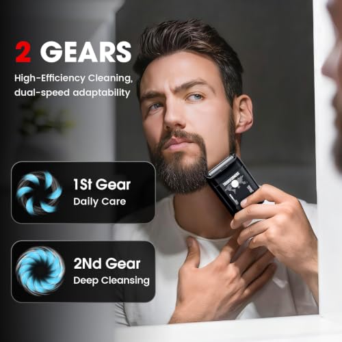 Image of Transformers Hasbro Electric Foil Shaver for Men, Portable Electric Shaver with Dual Floating Blades & LED Display, Electric Shaver for Men with 2 Gears, Adjustable, IPX7 Waterproof