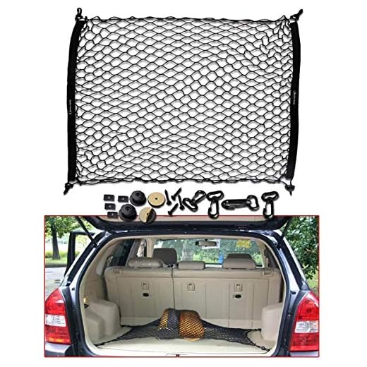 Zento Deals Rear Cargo Trunk Storage Organizer Universal Fit Black Mesh Net- 3 Mounting Types