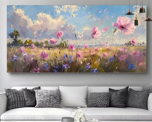 Diamond Painting de Flores 30x60cm para decorar tu salón con manualidades DIY