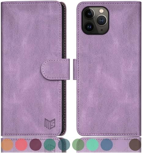 SUANPOT for iPhone 11 Pro Max 6.5" case with [Credit Card Holder][RFID Blocking],PU Leather Flip Book Protective Cover Women Men for apple 11 Pro Max Phone case Light Brown