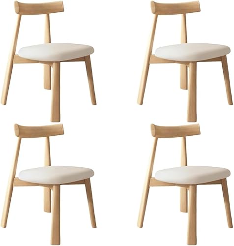 Miniatura 22 de YVYKFZD Sillas de comedor de madera maciza, sillas de cocina de mediados de siglo, silla de comedor sin brazos, silla tapizada de cuero, para Negro