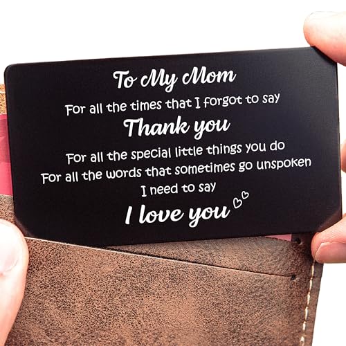 To My Mom – Engraved Keepsake Card, Heartfelt Message of Love and Gratitude for Birthday, Mother’s Day, or Any Special Occasion