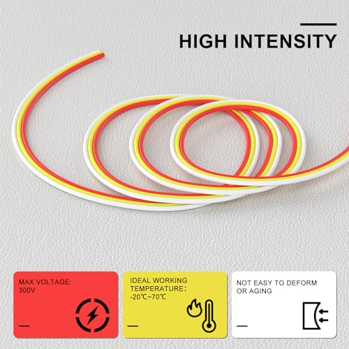 Image of PAUTIX 65.6ft /20M Extension Cable Wire Cord,22AWG 3-pin Wire Cord for Single Color LED Strip Lights,COB /2835 Tape Lights,5V 12V 24V Low Voltage Extension,Red,Yellow,White (Pack of 2)
