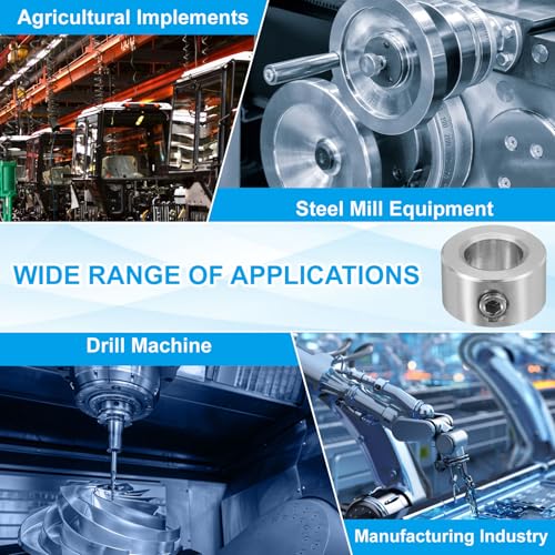 PATIKIL 14mm Tiefenanschlagringe Stellringe, 304 Edelstahl Tiefenanschlag für Bohrer Klemmring 25mm OD Fahrwerk Stopper mit M6 Einzelner Gewindestift Bohrtiefenbegrenzer für Locator