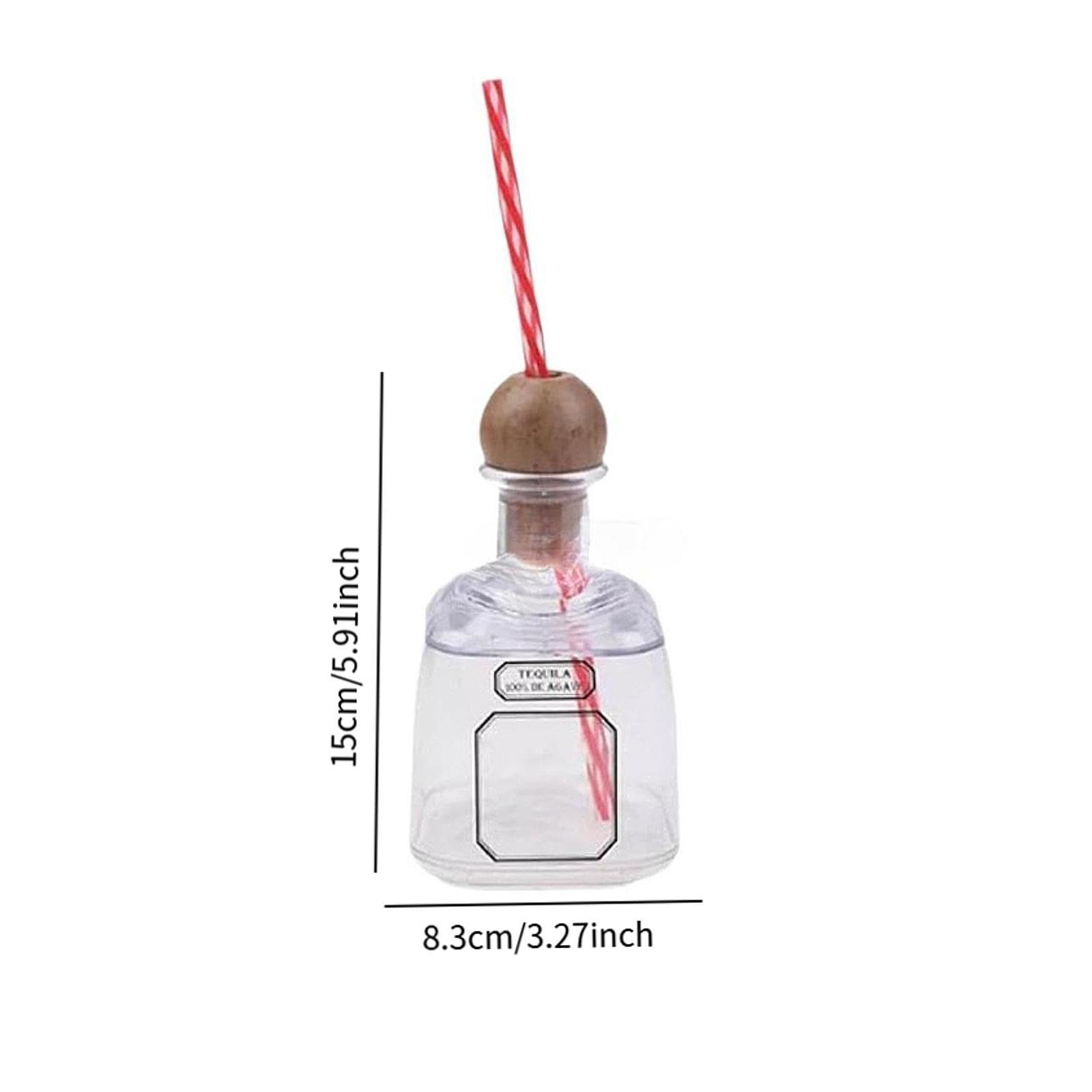 MagiDeal Mini Botella Vidrio 375 ml, vacía, compacta, Ligera, Transparente, con tapón Corcho. Pequeño Recipiente para Cocina, hogar, Bodas y