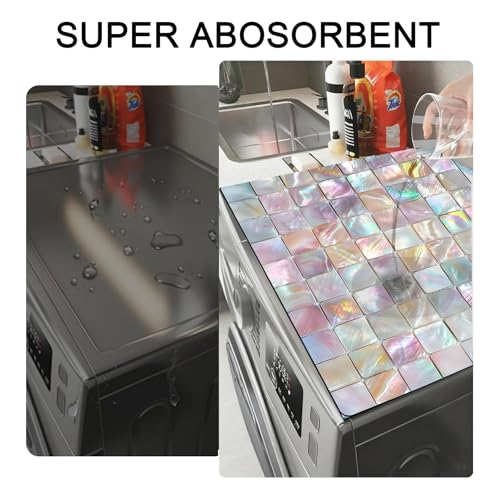 Image of Washer and Dryer Covers for the Top, Non-slip Dryer Top Protector Mat, Dust-proof Washing Machine Cover, 23.6 inch x 19.7 inch (Checkered, 23.6 inch x 19.7 inch)