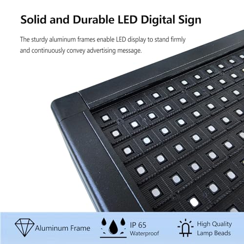 Image of P10 Programmable LED Sign Outdoor, RGB Full Color Scrolling LED Sign with 4000CD /㎡ High Brightness, WIFI Control Open Welcome Led Digital Display for Business Advertising, Store, 40 inchx 8 inch