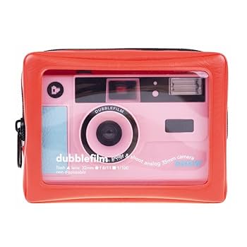 dubblefilm Show Reusable 35mm Film Camera with Flash (Pink