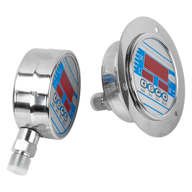 Manómetro Digital de 0-60Mpa, manómetro hidráulico contacto electrónico con esfera 100mm, calibre presión 200bar y 400 Bar, G1-2 M20 x 1,5(M20-1.5 Axial,0-10Mpa)