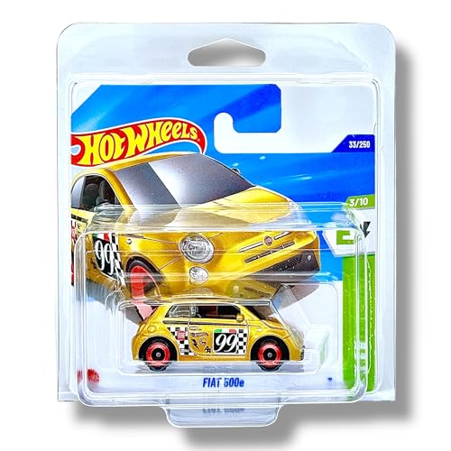 Hot Wheels - Fiat 500e - HW EV 3/10 - HYW85 - Short Card - Gold metallic - Mattel 2025-1:64