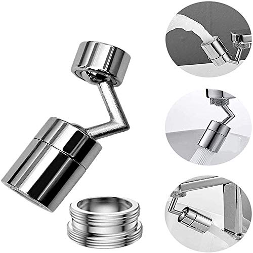 Youery Universal Spritzfilter-Wasserhahn,720°Drehbarer Wasserauslass-Wasserhahn-Sprühkopfadapter,Küchenblasen-Hahnkopf-Sprühdüse mit 4 lagigem Netzfilter und Auslaufsicherheit - Image 3