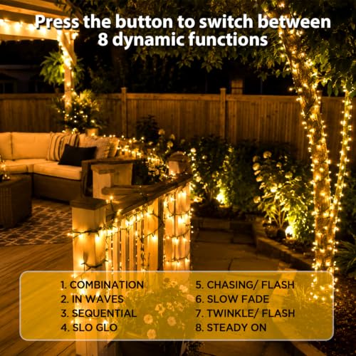 100FT Warm White Christmas String Lights, Outdoor Waterproof LED,Green Wire - image 4
