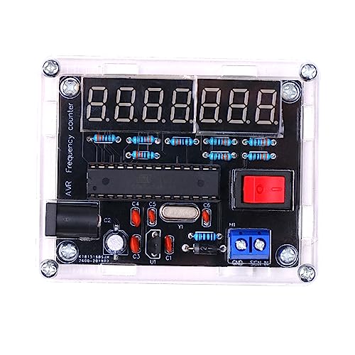 Frequency Meter,10 Frequency Meter DIY Kit Frequency Counter AVR Frequency with Shell Counter Cymometer Frequency Measurement 0.000 001Hz Resolution