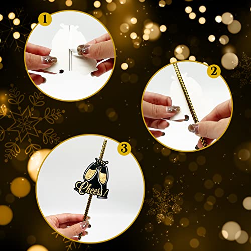 48 pitillos Happy New Year 2026 decorativos miniatura 4