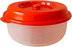 Panela de Micro-ondas Pote P/Arroz Legumes 2,5L (Vermelho)