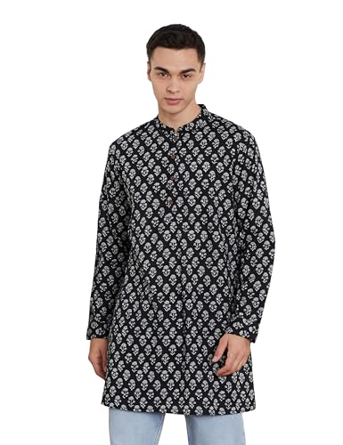 Image of Amazon Brand - Symbol Men's 100% Cotton Everyday Mid Length Casual Kurta - Regular Fit (Available in Plus Sizes)