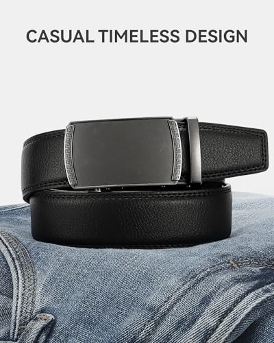 Image of CHAOREN Mens Belt Leather Ratchet Belt - Customizable Fit, Effortless Style (35mm)
