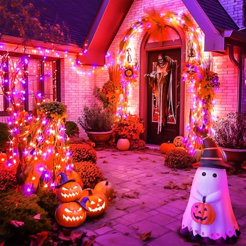 100' WASTROYAL Halloween Plug-in String Lights (Purple Orange or Warm White) - image 2