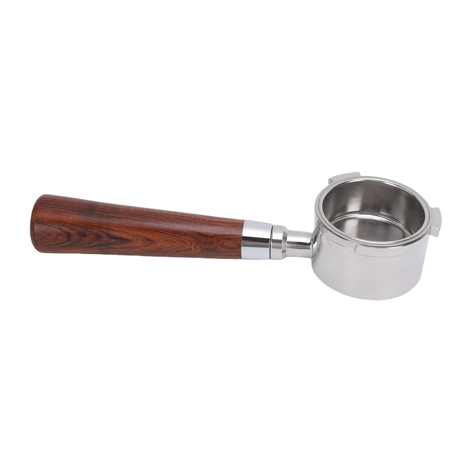 Omabeta Portafiltro sin Fondo de 51 Mm con Cómodo de Madera y Cesta de Filtro de 2 Tazas para Máquinas de café Universales