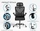 TRALT Ergonomischer Bürostuhl - X-förmiger bequemer Computer-Bürostuhl, Gaming-Stuhl, Bürostuhl mit Lendenwirbelstütze, Netz-Bürostuhl mit Kopfstütze (Schwarz und Silber)