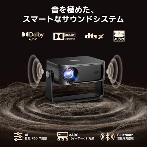 undefined 【2025革新360°回転可能】iSinbox プロジェクター 家庭用 小型 天井投影 1200ASNI 高輝度 1080P 4K対応 オートフォーカス 6D&6P自動台形補正 双方向bluetooth5.3 Wi-Fi6 ホームプロジェクター 300"大画面 リビング 家庭用Projector 持ち運び IOS/Android/パソコン/DVD/PS機/HDMI接続可 プレゼントに最適(黒) の商品画像 4