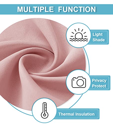 RYB Home Privacy Closet Curtains 36 inch 2 Panels Set, Room Darkening Rod Pocket Drapes Decorative Privcay Backdrops Thermal Shades for Bathroom Basement, Peach Blush, W42 x L36 inch