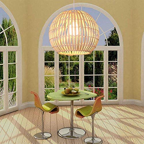 Lámpara colgante de bambú estilo japonés E27 para decoración de techo de restaurante 3
