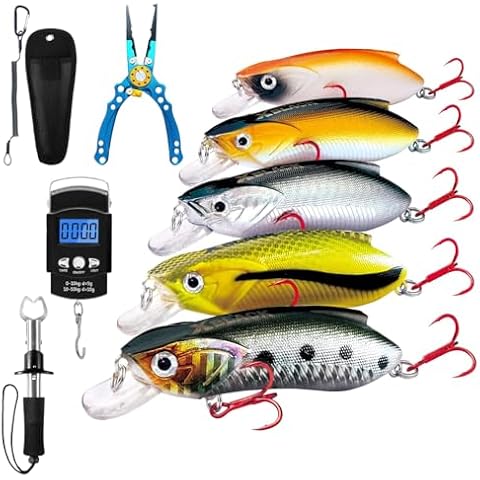 XBLACK Fishing Tool Kit Fishing Pliers Fish Gripper Fishing Scale Fishing Lures Cover