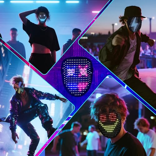 Led Mask Light Up Mask With Gesture Sensing, Kids Toys Gifts for Men Boys - image 4