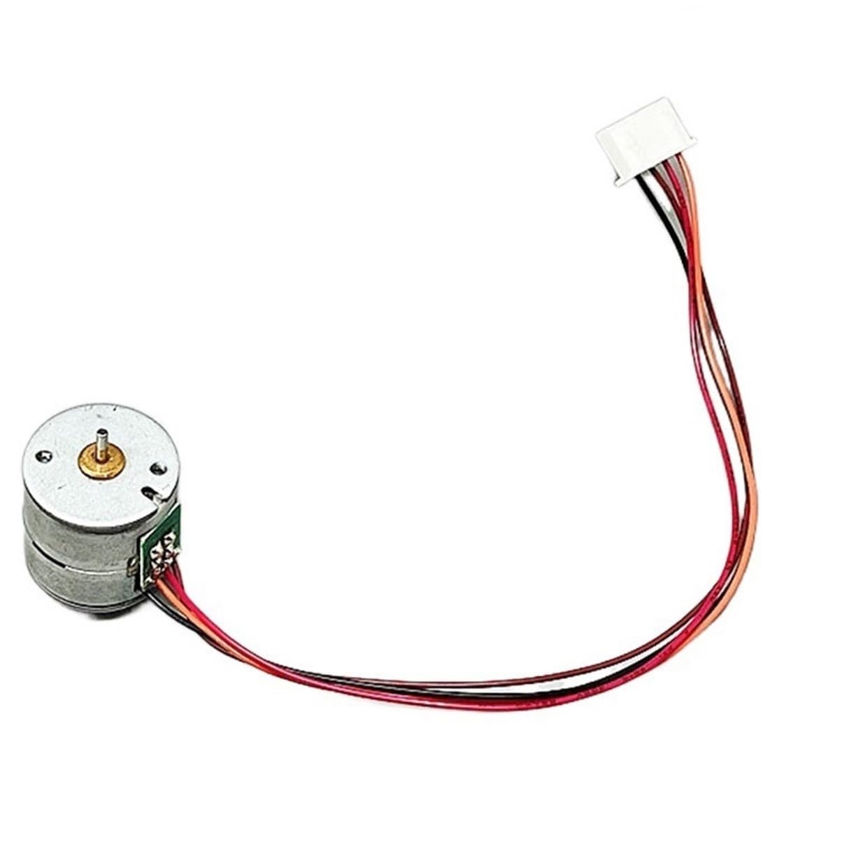 Motion Micro 20mm Diameter Round Stepper Motor 5V DC 2 Phase 4 Wire Smart Monitoring Motor 1.5x6mm Shaft Geared Slide