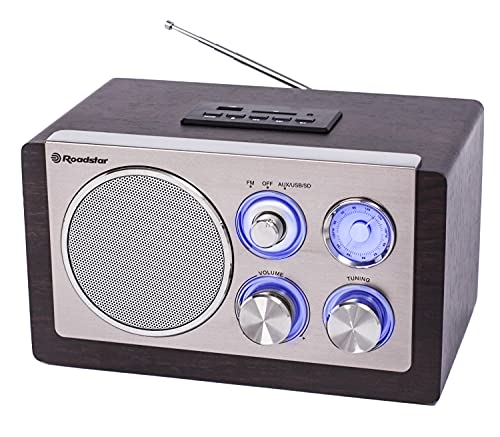 Roadstar HRA-1345US Portátil Analógica Madera - Radio (Portátil, Analógica, FM,MW, 3,5 W, De 1 vía, Madera)