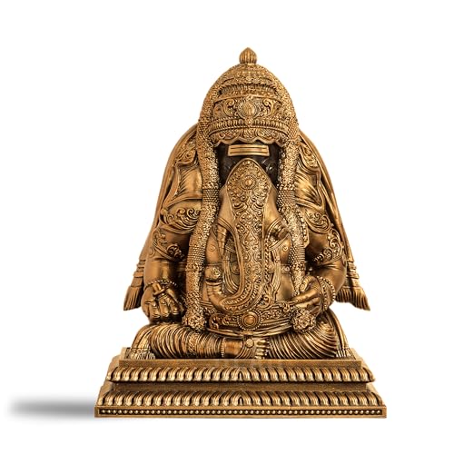 Image of SILAII Pillayarpatti Karpaga Vinayagar Sculpture - Sacred Wish-Granting Ganesha Idol for Home & Pooja Room (Antique Bronze, 9 INCHES)