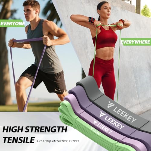 Image of LEEKEY Resistance Bands, Exercise Bands with Handles,Pull Up Assist Bands - Band Set with Door Anchor - Bands for Working Out,Band for Men and Women Fitness Training, Physical Therapy,Home Workouts