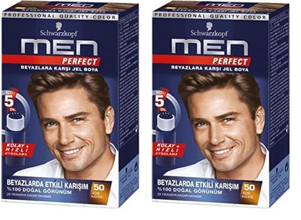 Schwarzkopf Men Perfect Saç Boyası 50 - Açık Kahve, 80 Ml 2li paket