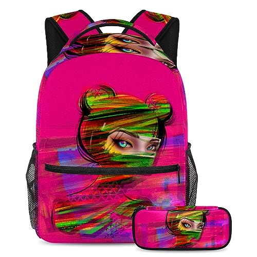 Ensemble de cartables chat multicolore avec grands compartiments