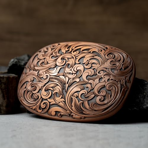 Itera Antique Copper Engraved Floral Belt Buckle thumb #4