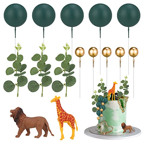 12-teiliges Dschungel Tortendeko Set - Safari Tiere Für 1. Geburtstag