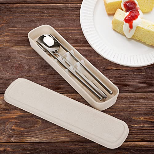 Exzact Chopsticks and Spoon Set in a Case, 18/10 Stainless Steel Cutlery, Durable, Reusable, Portable Travel Camping Lunchbox - Image 4