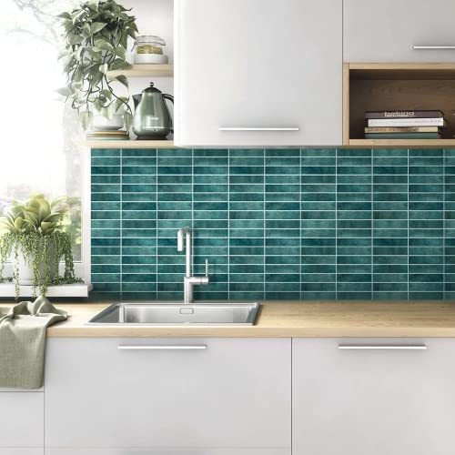 Commomy Peel And Stick Tile 3D Peel And Stick Wall Tiles Backsplash, 11.8"X11.8" Removable Peel And Stick Backsplash For Renters, Kitchen, Bathroom, Bedroom, Accent Wall, Home Wall Decor (Blue, Matt) #TOP5