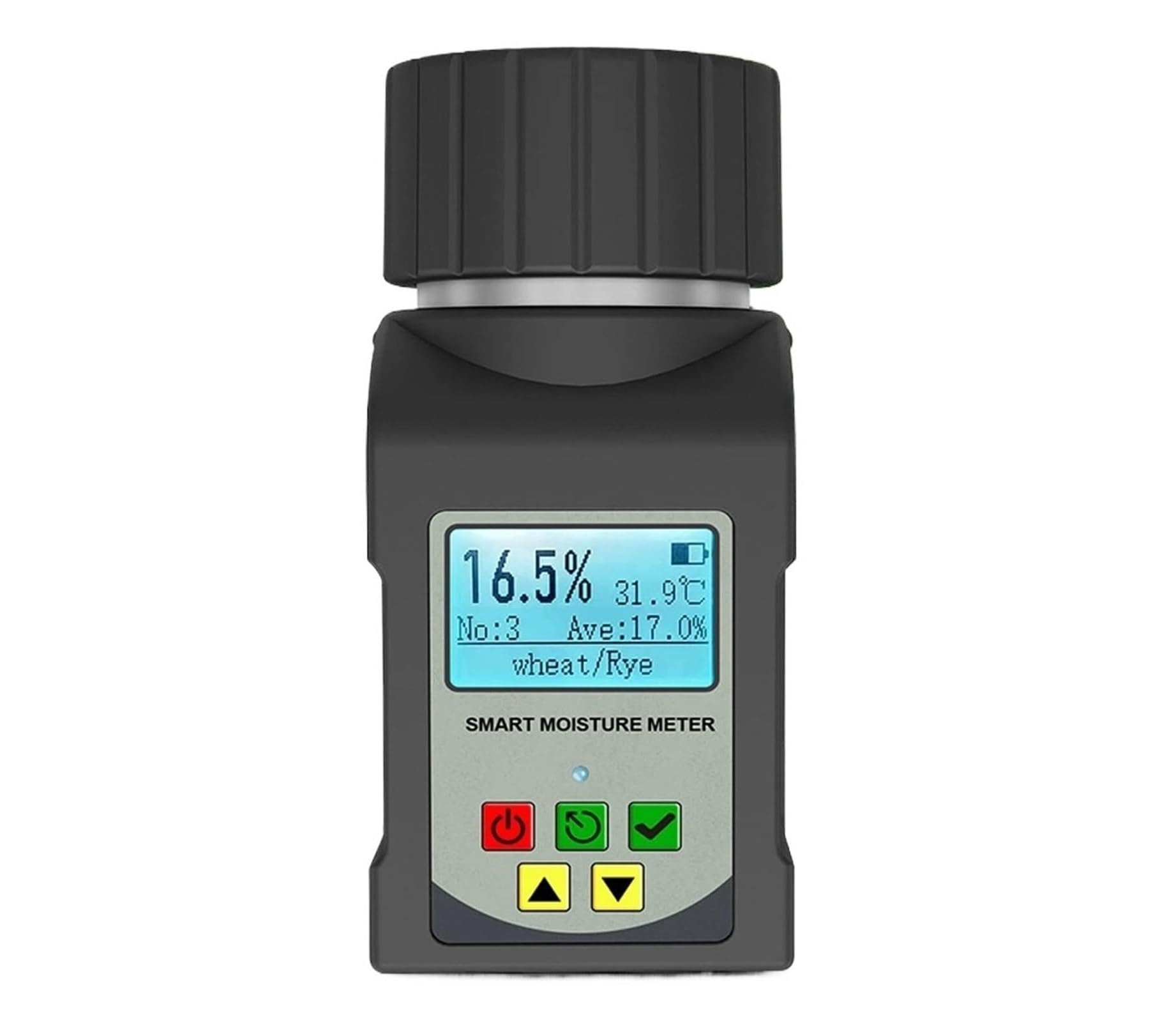 Amrttwy One Color Moisture Meter, Grain Moisture Meter Hygrometer And Tester For 25 Types Grains Rice Wheat Coffee Seeds Peas Soybeans