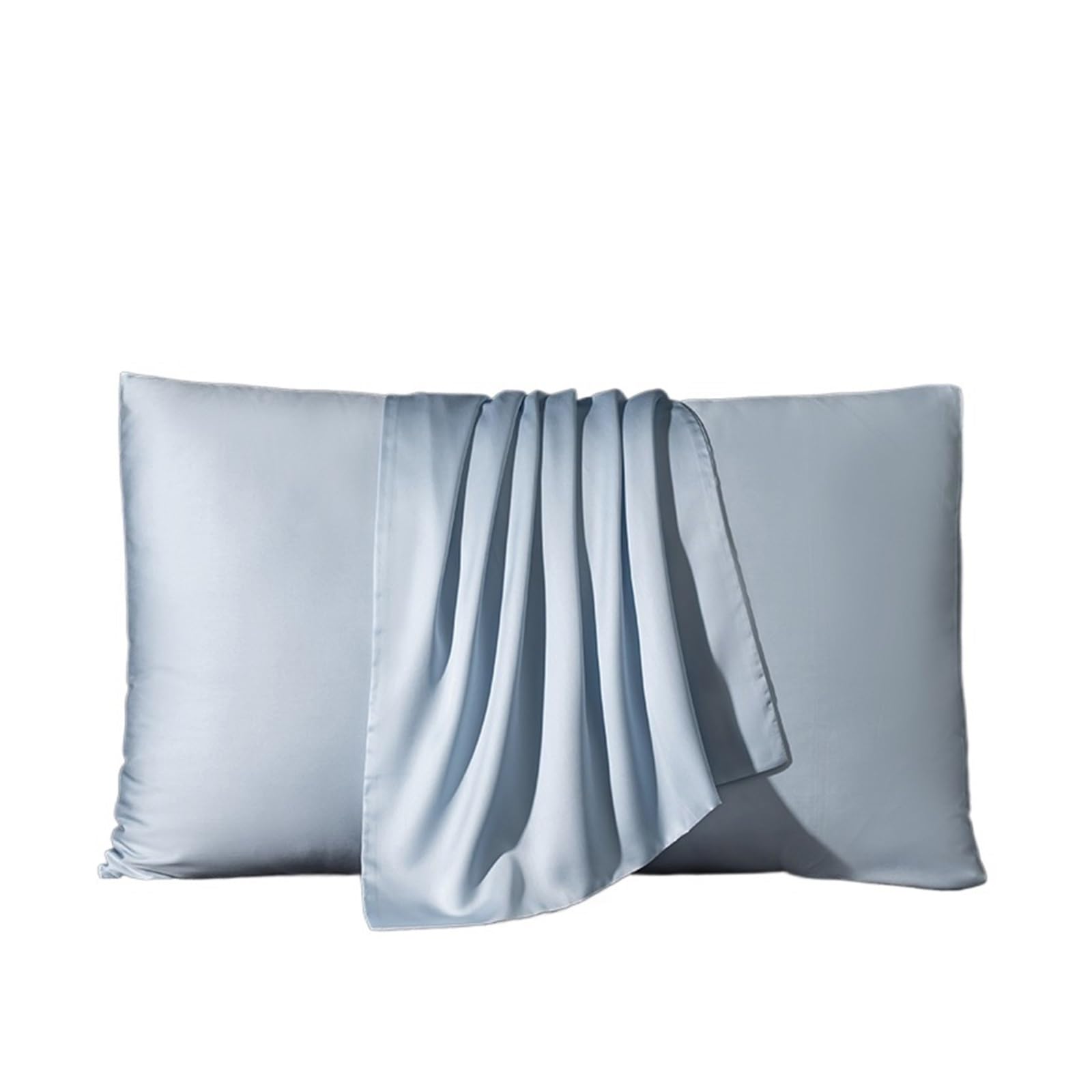 Silky Pillow Covers, Silk Pillowcase Multicolor Multiple Sizes(Light Blue,40x70cm 1pc)