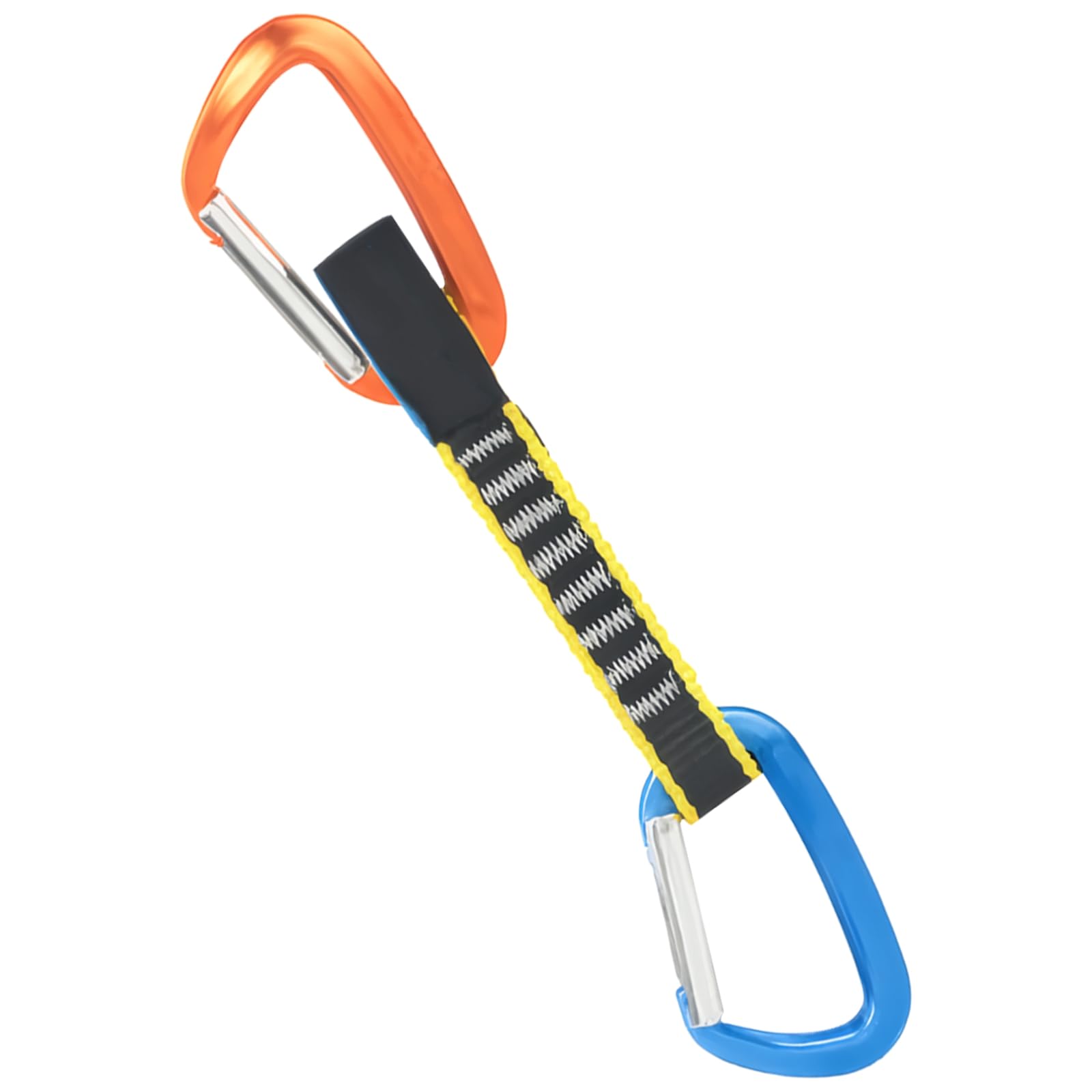 Quickdraw Carabiners, 11 in, 28 cm, 22 kN Rock Climbing Quickdraws with Lightweight Hot Forged Aluminum Alloy, Polyester Webbing, for Mountaineering, Orange and Blue