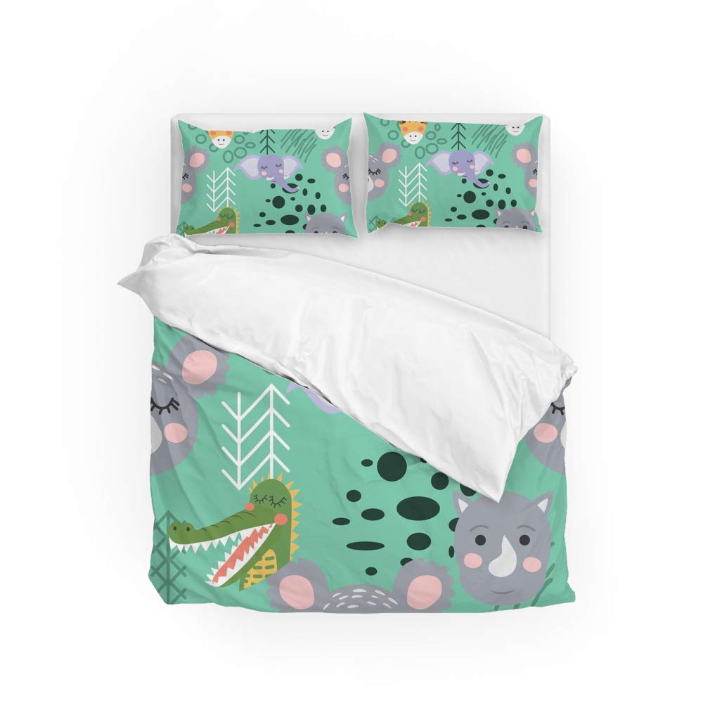 Parure de lit en polyester doux CHEHONG avec motif animal