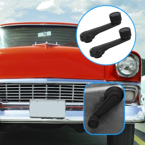Image of lasuroa 2pcs Manual Window Handle Car, Driver & Passenger Side Replacement Crank Handles Parts Accessories for 1992-1998 Geo Tracker Suzuki (Black)