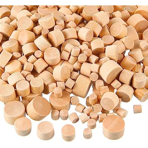 200 Pieces Flat Head Wood Plugs Screw Hole Plugs 3/16 Inch, 5/16 Inch, 3/8 Inch, 1/2 Inch Screw Plug Wooden Button Plugs Hole Plugs Wood Caps Wood Screw Covers Wooden Screw Plugs(200, Mixed Sizes) Cover