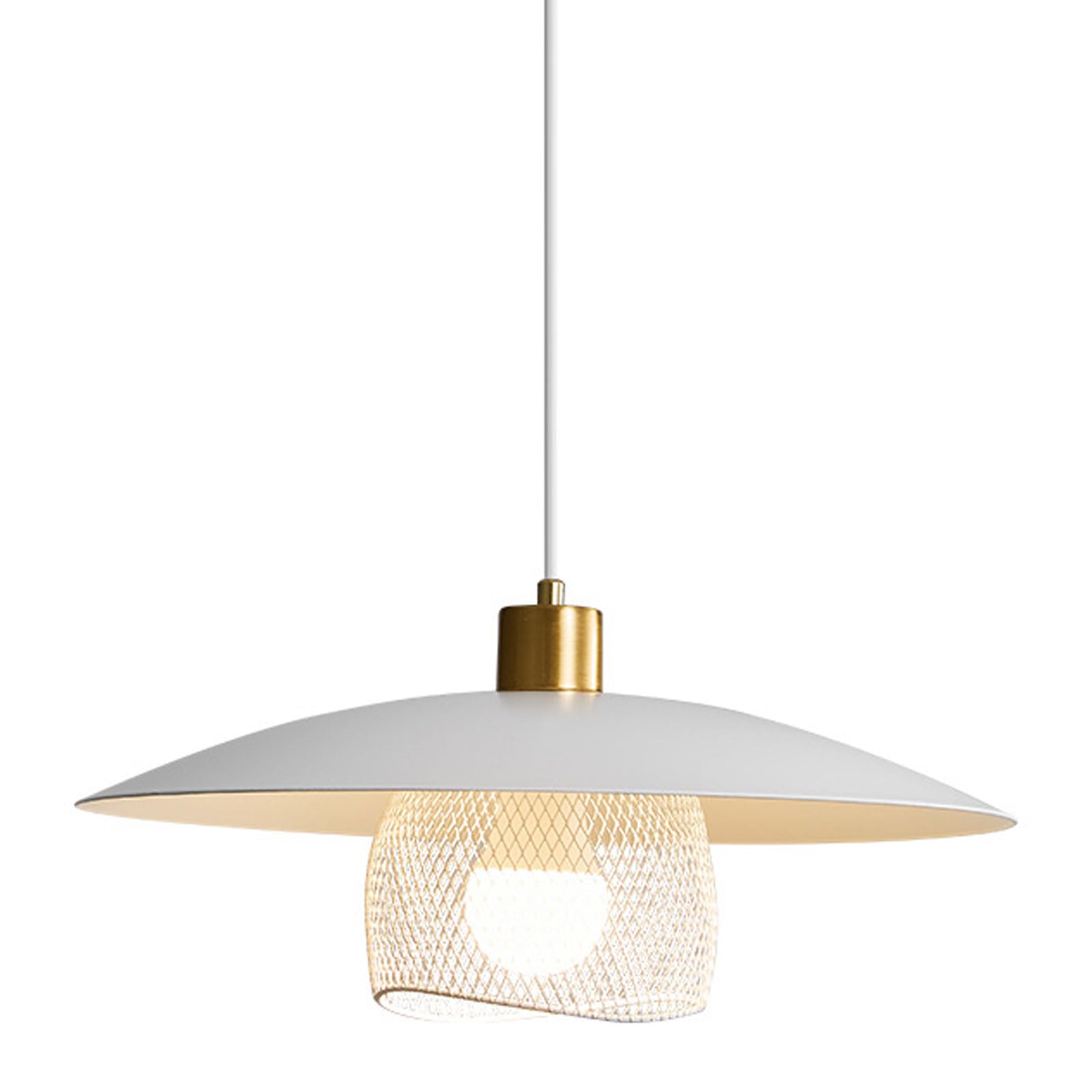 RSZCSMO E26 Tri-Color Grid Iron Dining Table Pendant Light Creative Flying Saucer Triple-Head Multi-Option Dining Hanging Lamp Bedroom, Study, Bar Counter Lighting Fixture