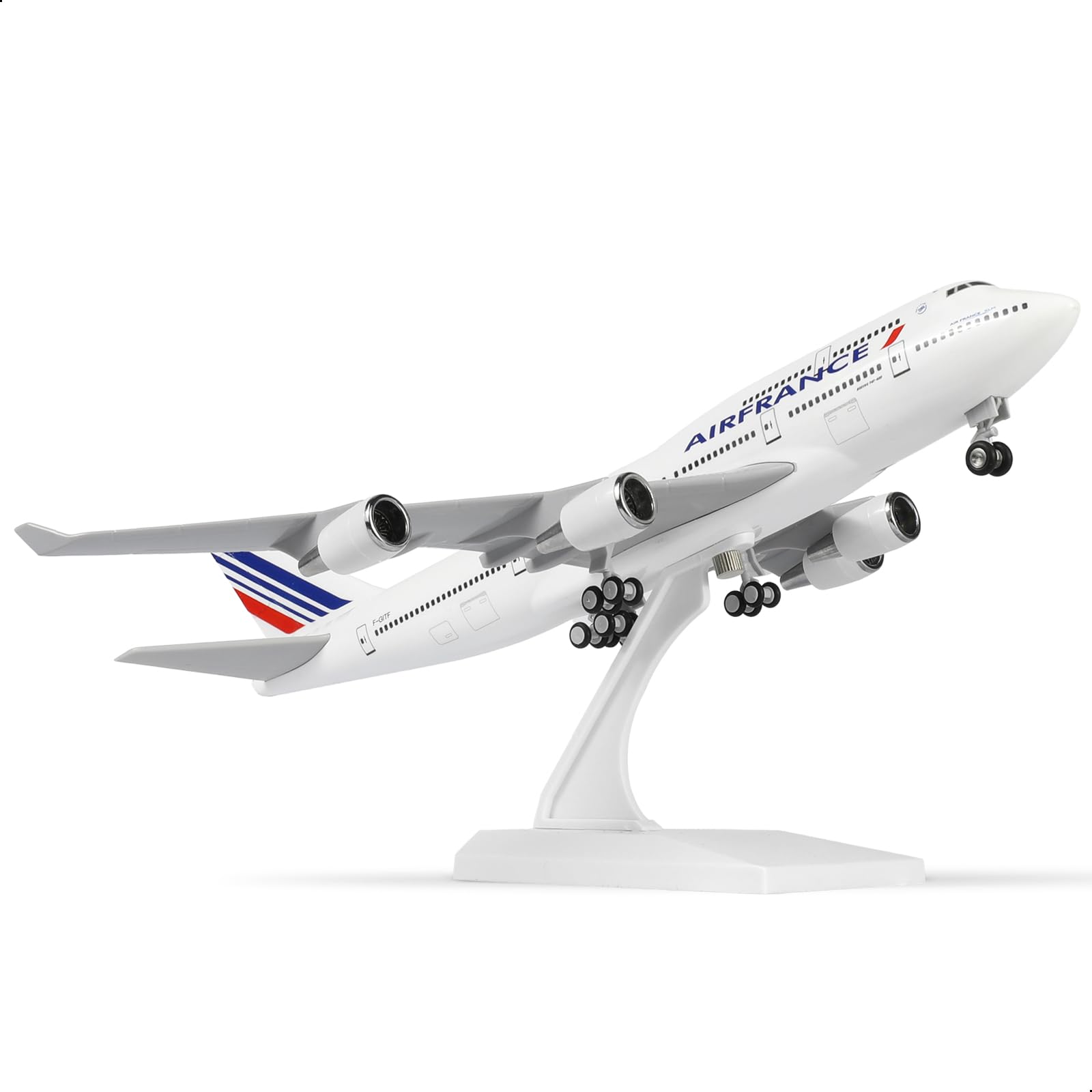 QIYUMOKE 1/240 France 747 Model Airplane For Boeing 747 Model Airplane With Stand (12 Inches Long) Pre-Assembled Model Kit For Adults - Creative Aviation Gifts