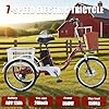 Electric Tricycle For Adults, 20" Electric Trike, 48v 250w Motorized Electric Bicycle Bikes, 3 Wheels 7 Speed Ebike With Removable Battery, Aluminum Frame & Large Basket red #1