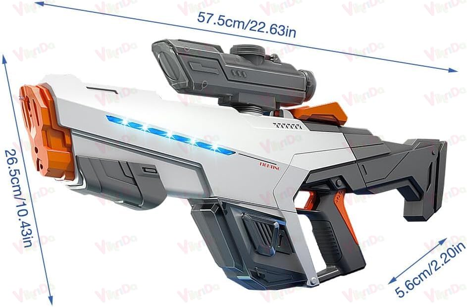 Image of VikriDA Electric Automatic Rechargeable Water Gun Pistol WG-2307 High Pressure Water Blaster for Kids Beach, Pool & Outdoor Summer Toy